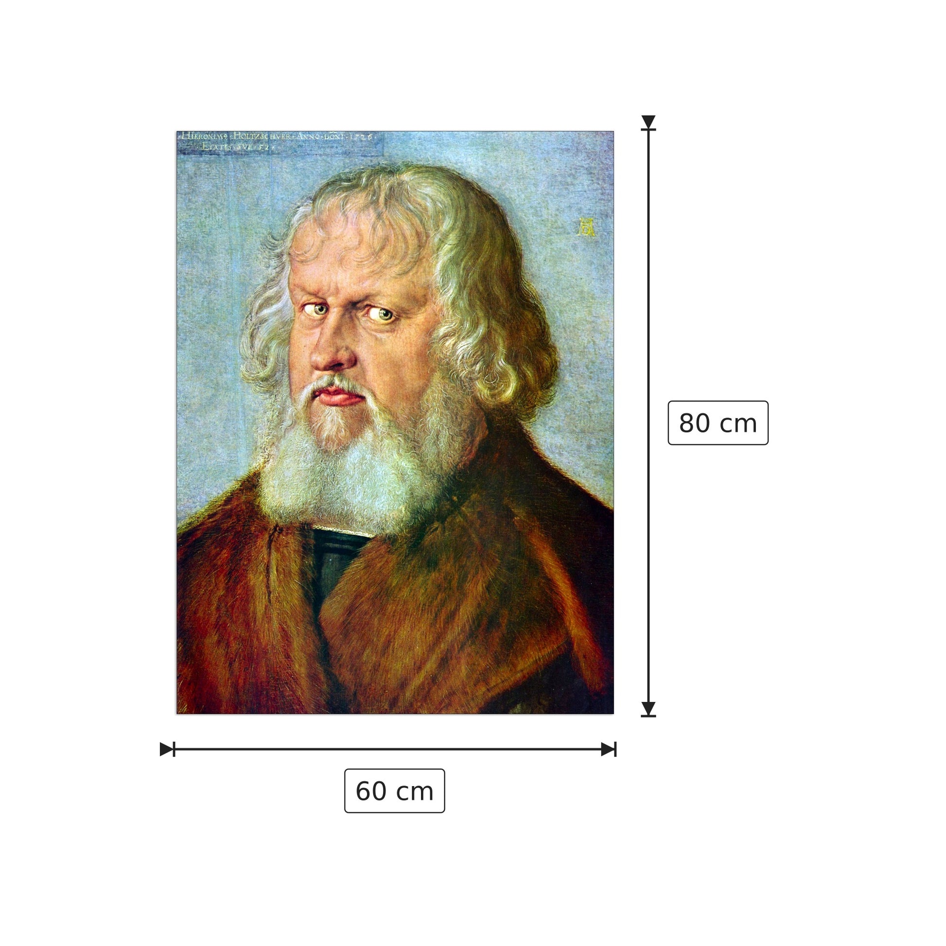 Portrait of Hieronymus Holzschuher - Albrecht Dürer - cm 60x80 - Pannello in MDF