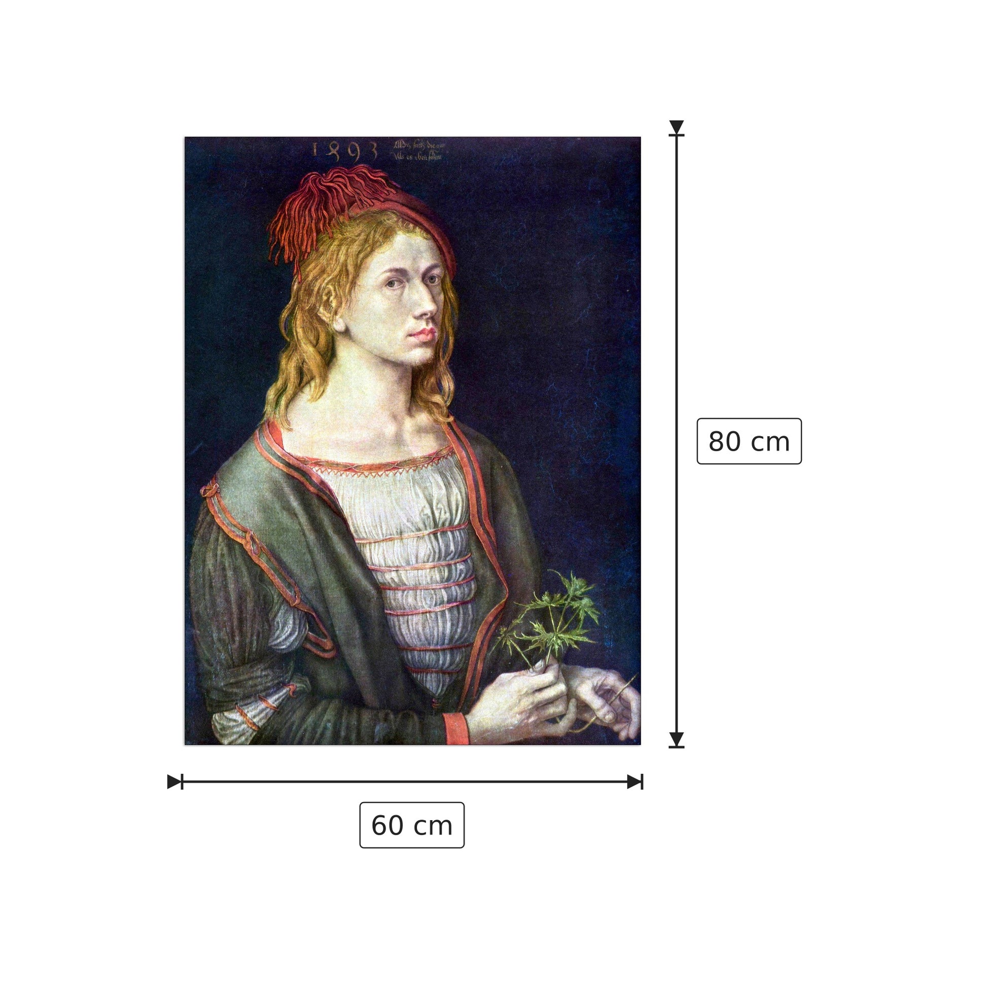 Self Portrait 3 - Albrecht Dürer - cm 60x80 - Pannello in MDF