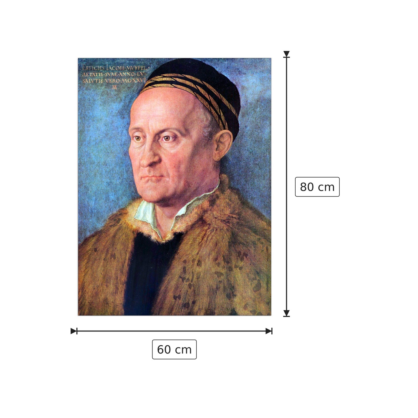 Portrait of Jacob Muffel - Albrecht Dürer - cm 60x80 - Pannello in MDF