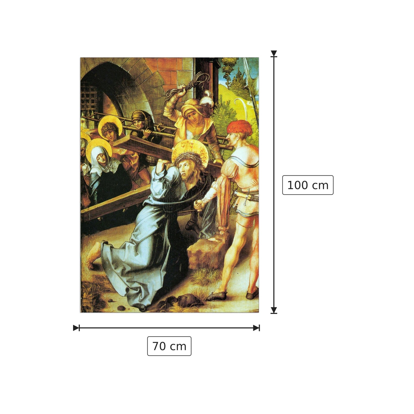 The seven Mary's pain - Crucifiction - Albrecht Dürer - cm 70x100 - Pannello in MDF