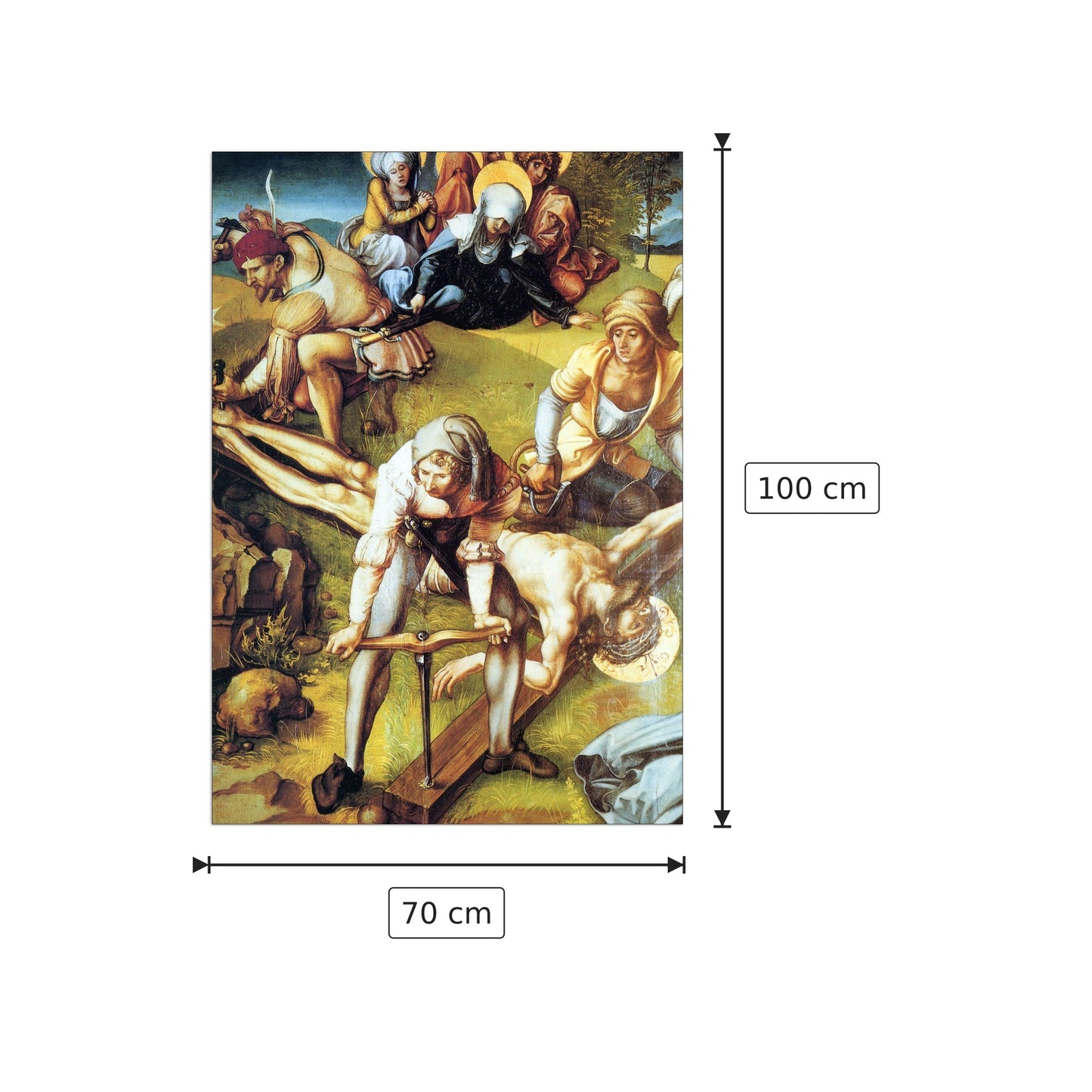 The seven Mary's pain - nailing on the Cross - Albrecht Dürer - cm 70x100 - Pannello in MDF