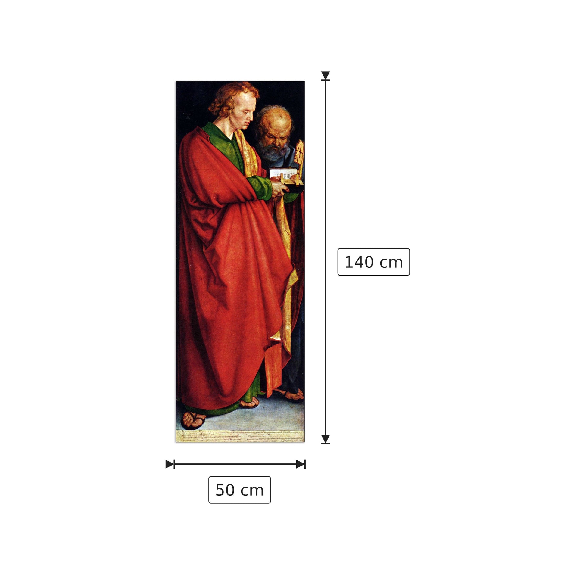 The Saints John and Peter - Albrecht Dürer - cm 50x140 - Pannello in MDF