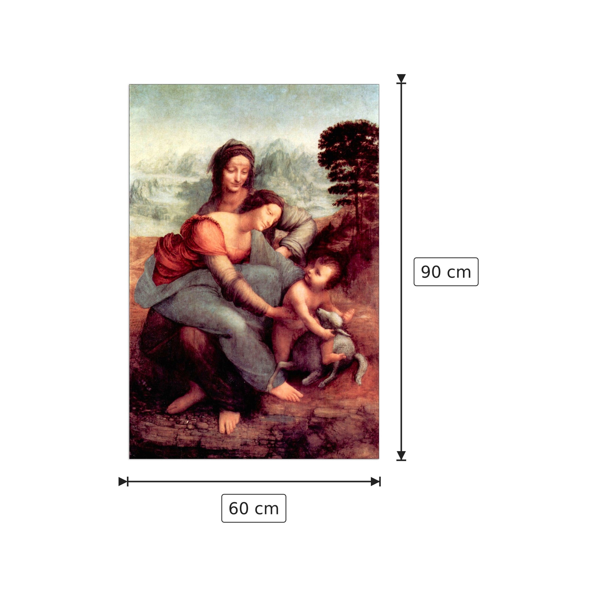 Anna Selbdritt - Da Vinci Leonardo - cm 60x90 - Pannello in MDF