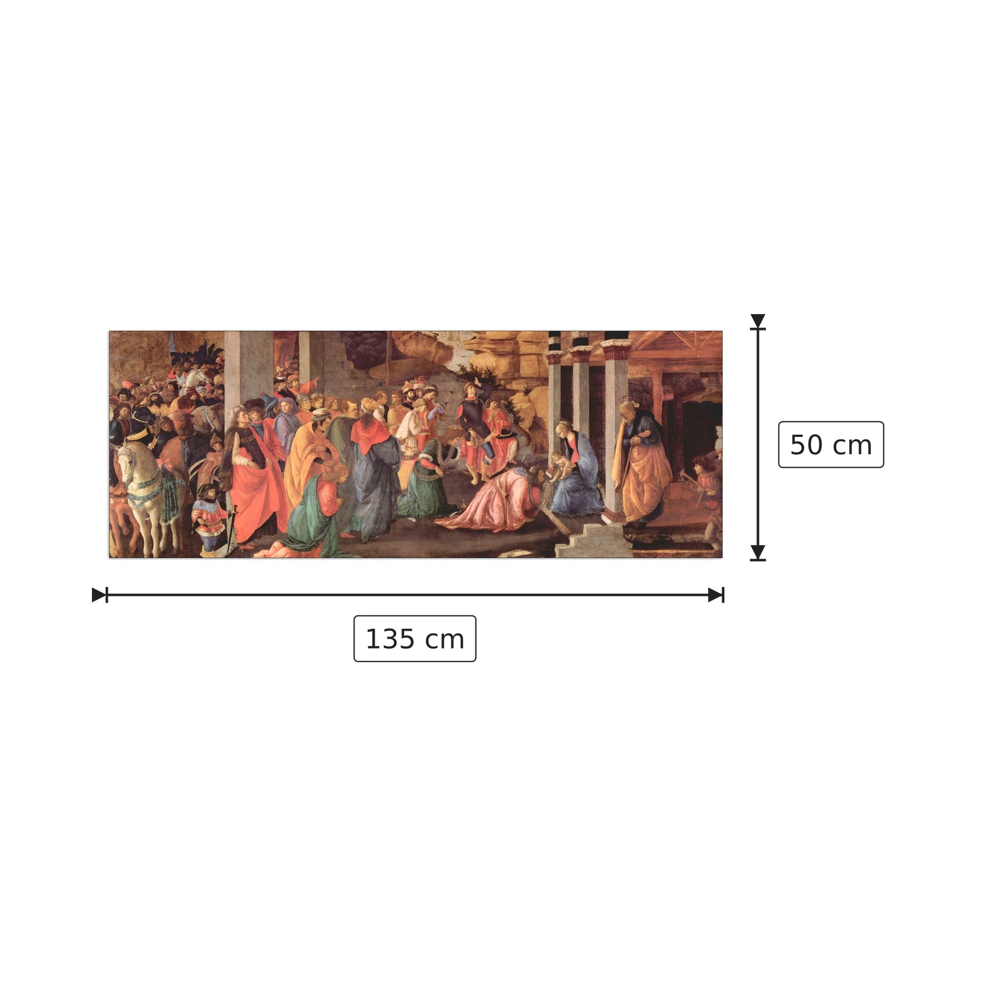 Adoration of the Magi - Botticelli Sandro - cm 135x50 - Pannello in MDF