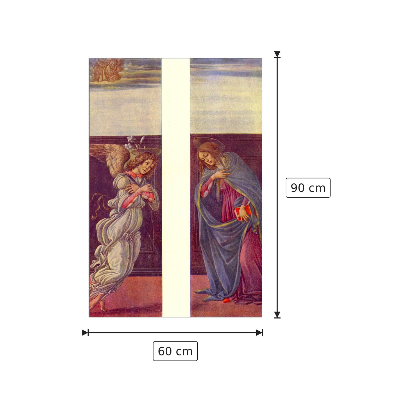 Altar of the youngest - Annunciation - Botticelli Sandro - cm 60x90 - Pannello in MDF