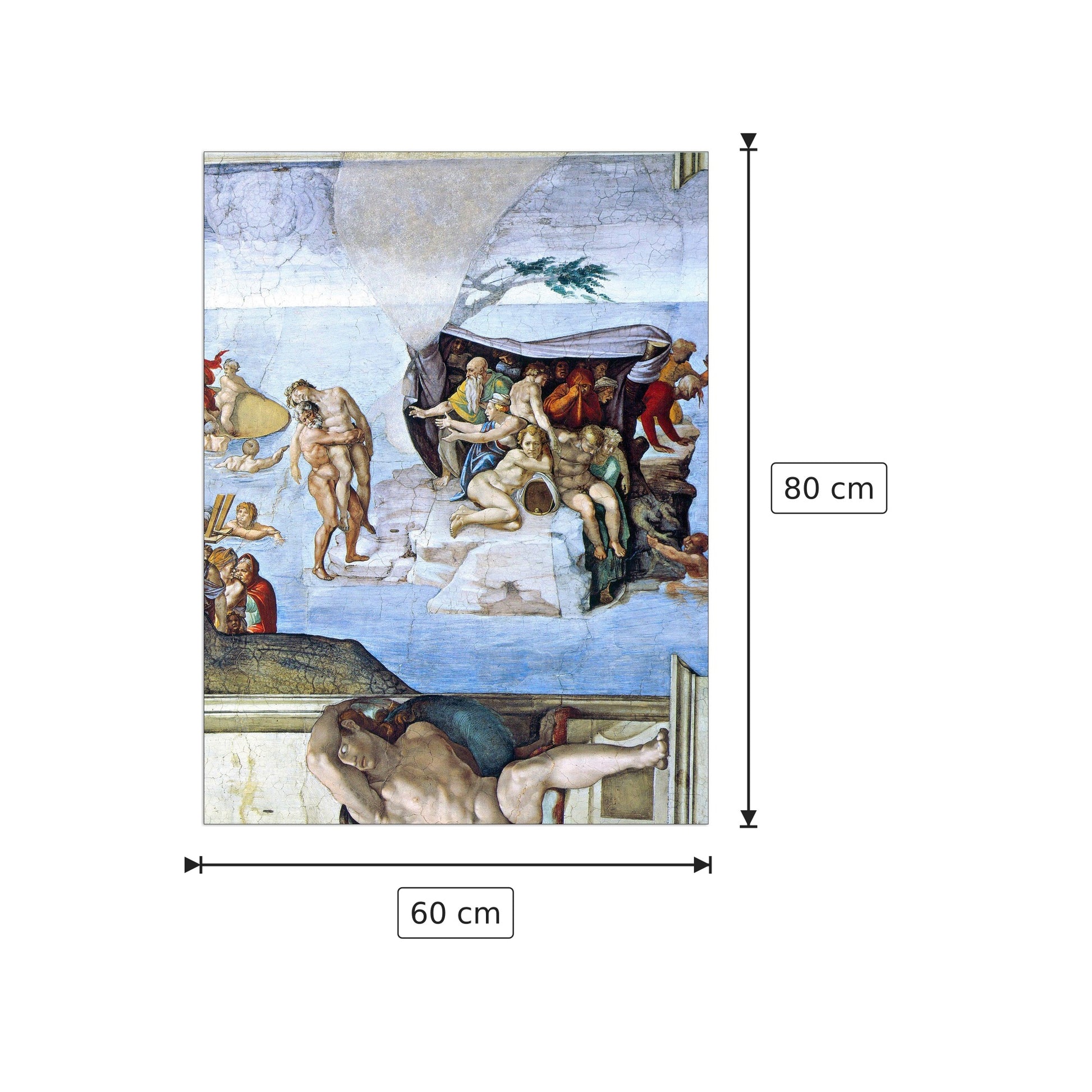 Creation Story - The Deluge - Buonarotti Michelangelo - cm 60x80 - Pannello in MDF