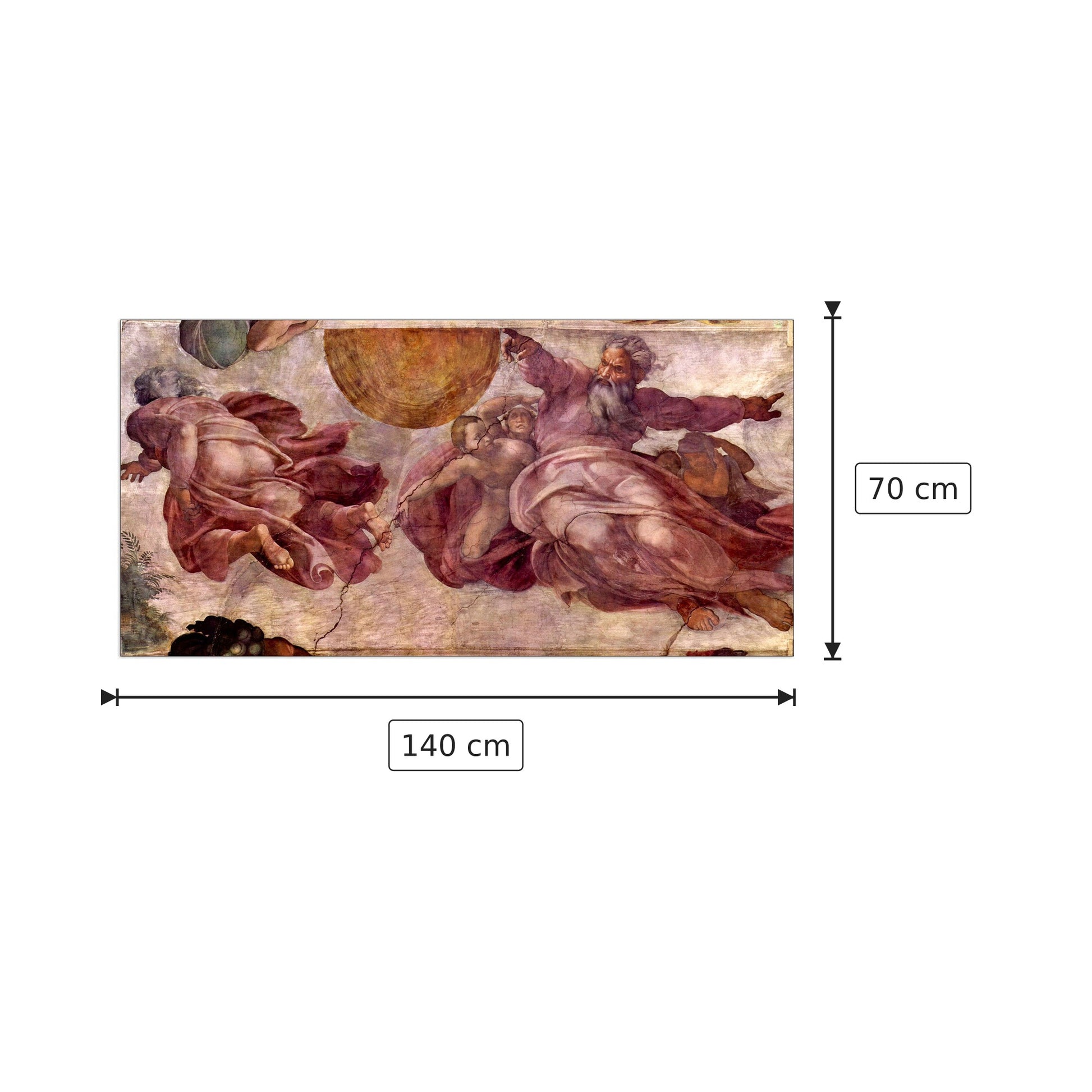 Divorce of light and darkness - Buonarotti Michelangelo - cm 140x70 - Pannello in MDF