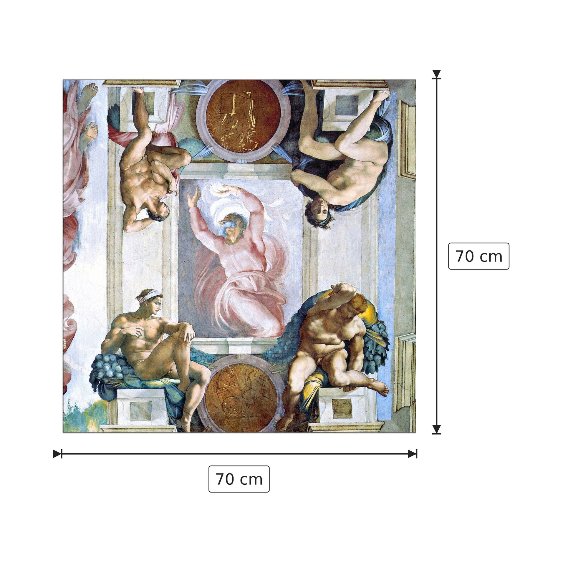 God separates light and darkness - Buonarotti Michelangelo - cm 70x70 - Pannello in MDF