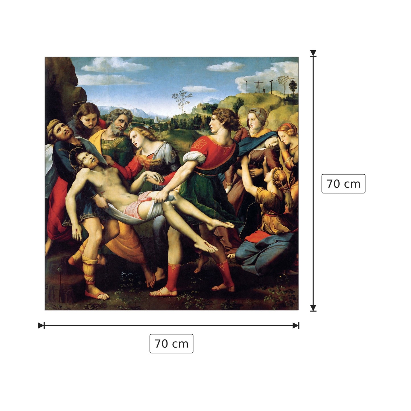 deposizione - Sanzio Raffaello - cm 70x70 - Pannello in MDF