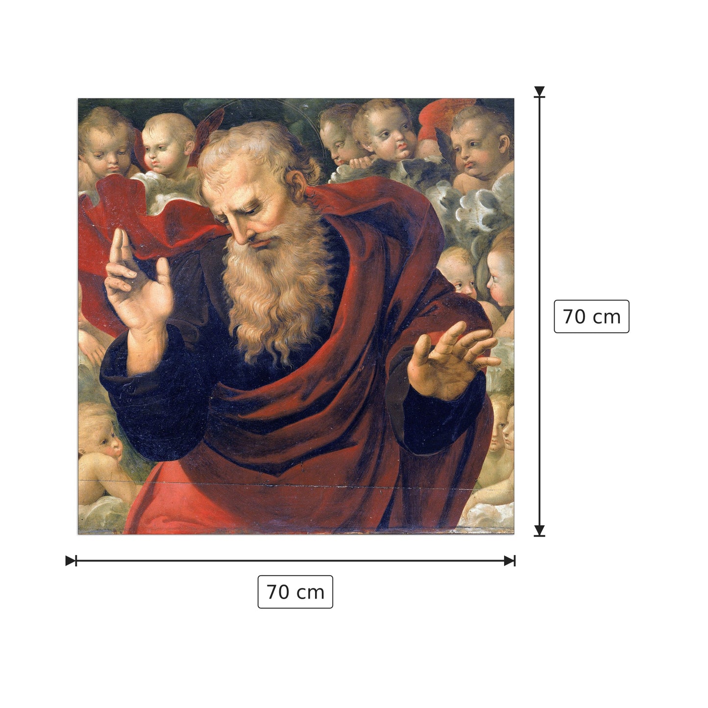 eterno e angeli - Sanzio Raffaello - cm 70x70 - Pannello in MDF