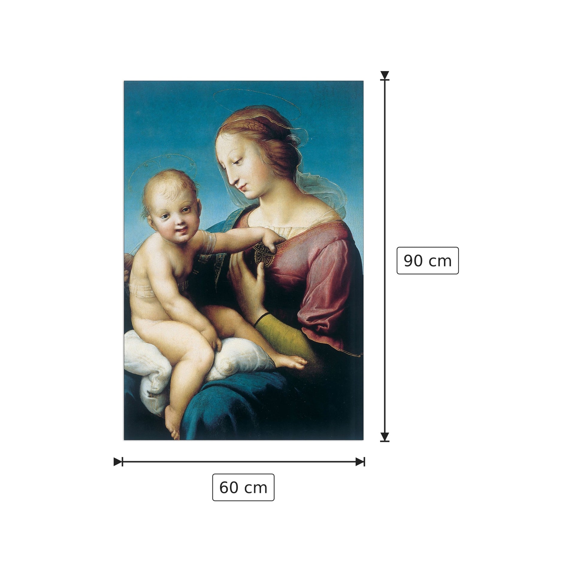 madonna cowper - Sanzio Raffaello - cm 60x90 - Pannello in MDF