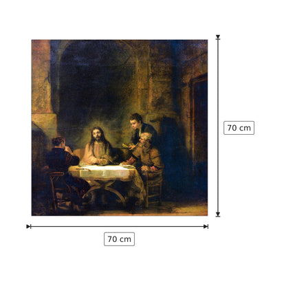 Christus in Emmaus - Rembrandt - cm 70x70 - Pannello in MDF