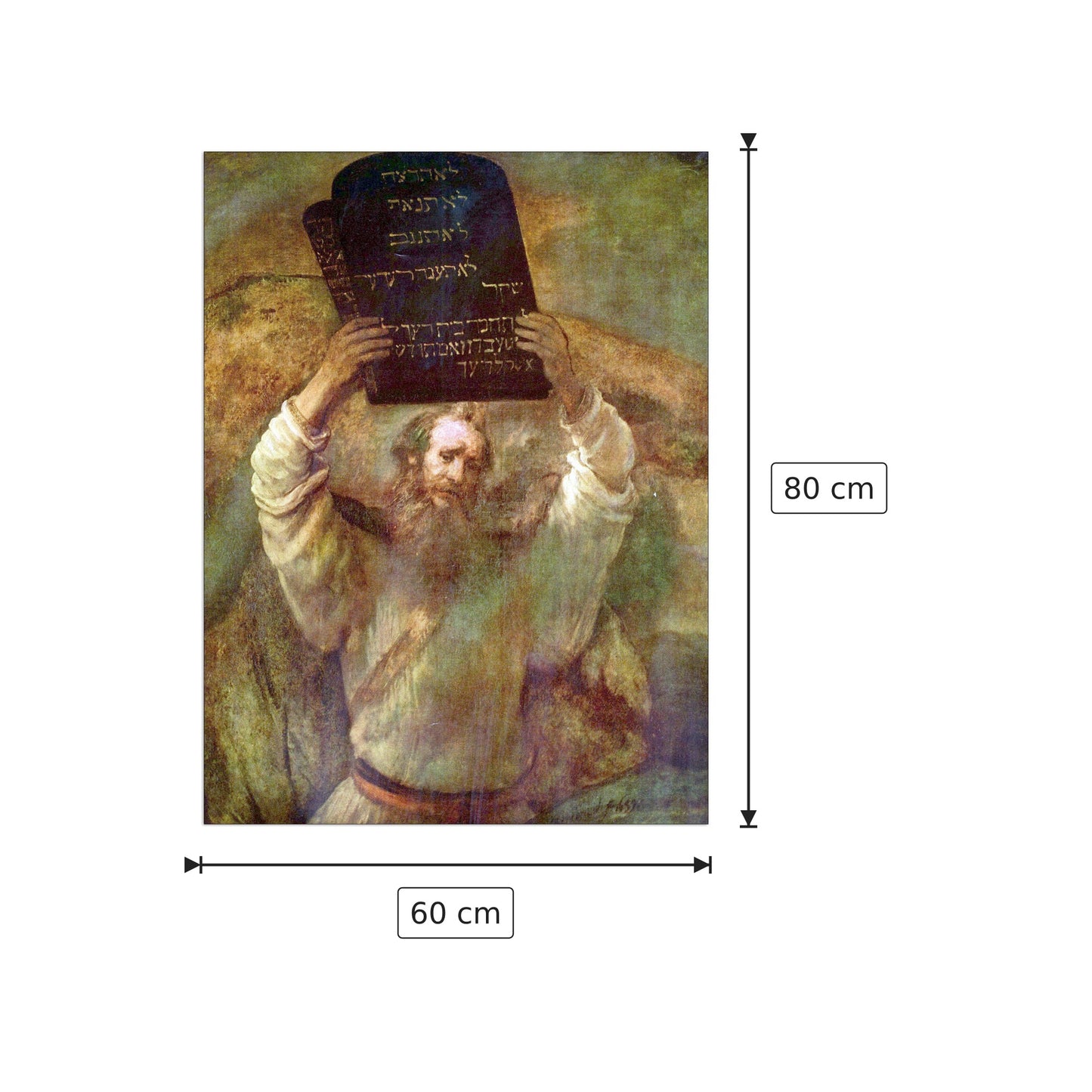 Moses with the commandments - Rembrandt - cm 60x80 - Pannello in MDF