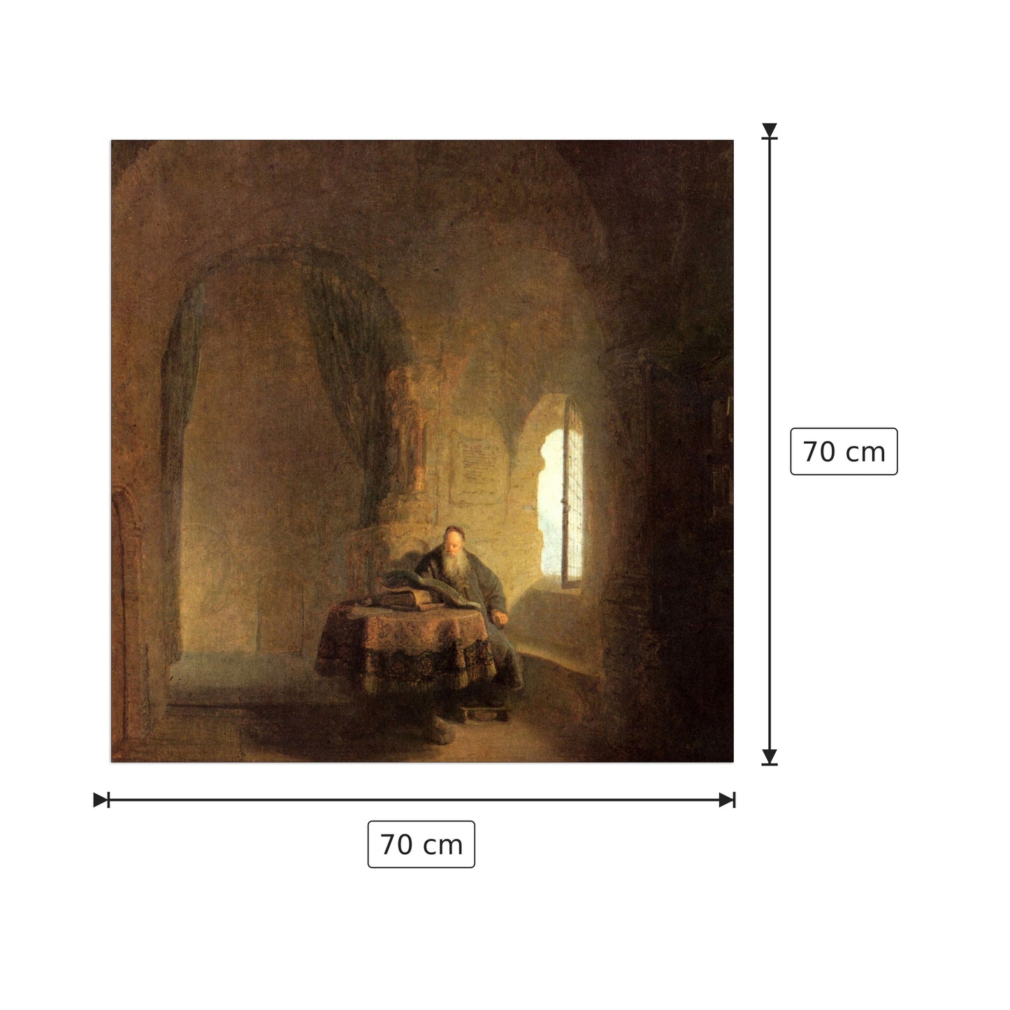 St. Anastasius - Rembrandt - cm 70x70 - Pannello in MDF