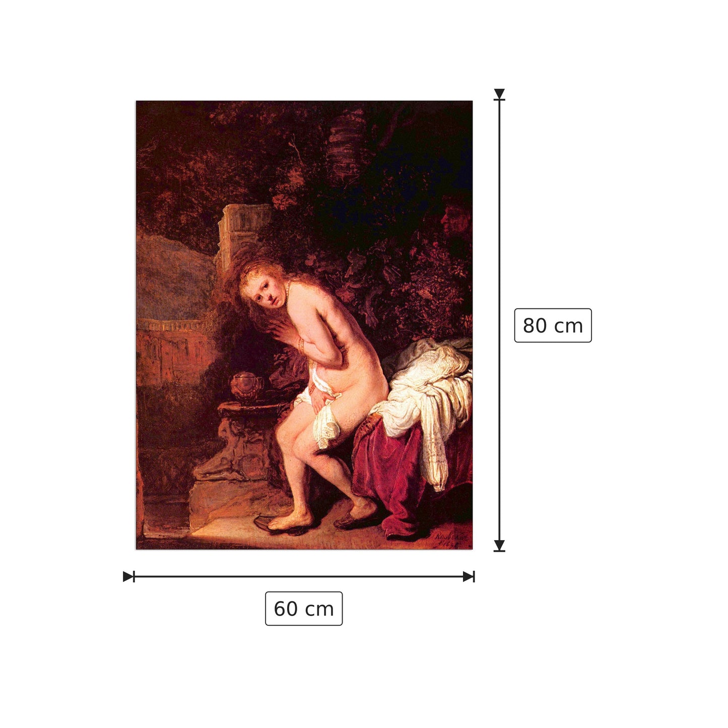 Susanna in bathtubs - Rembrandt - cm 60x80 - Pannello in MDF