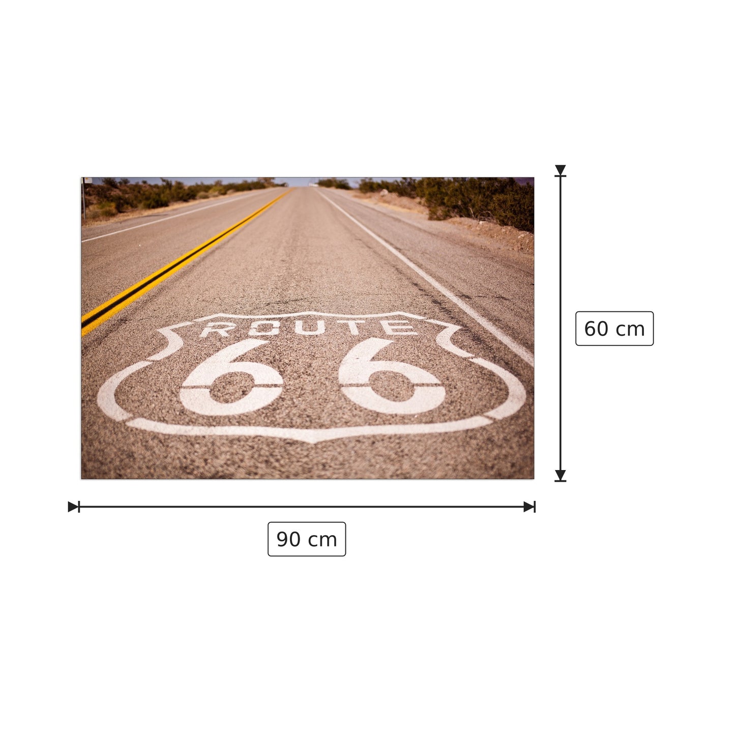 Route 66 - Art Studio - cm 90x60 - Pannello in MDF