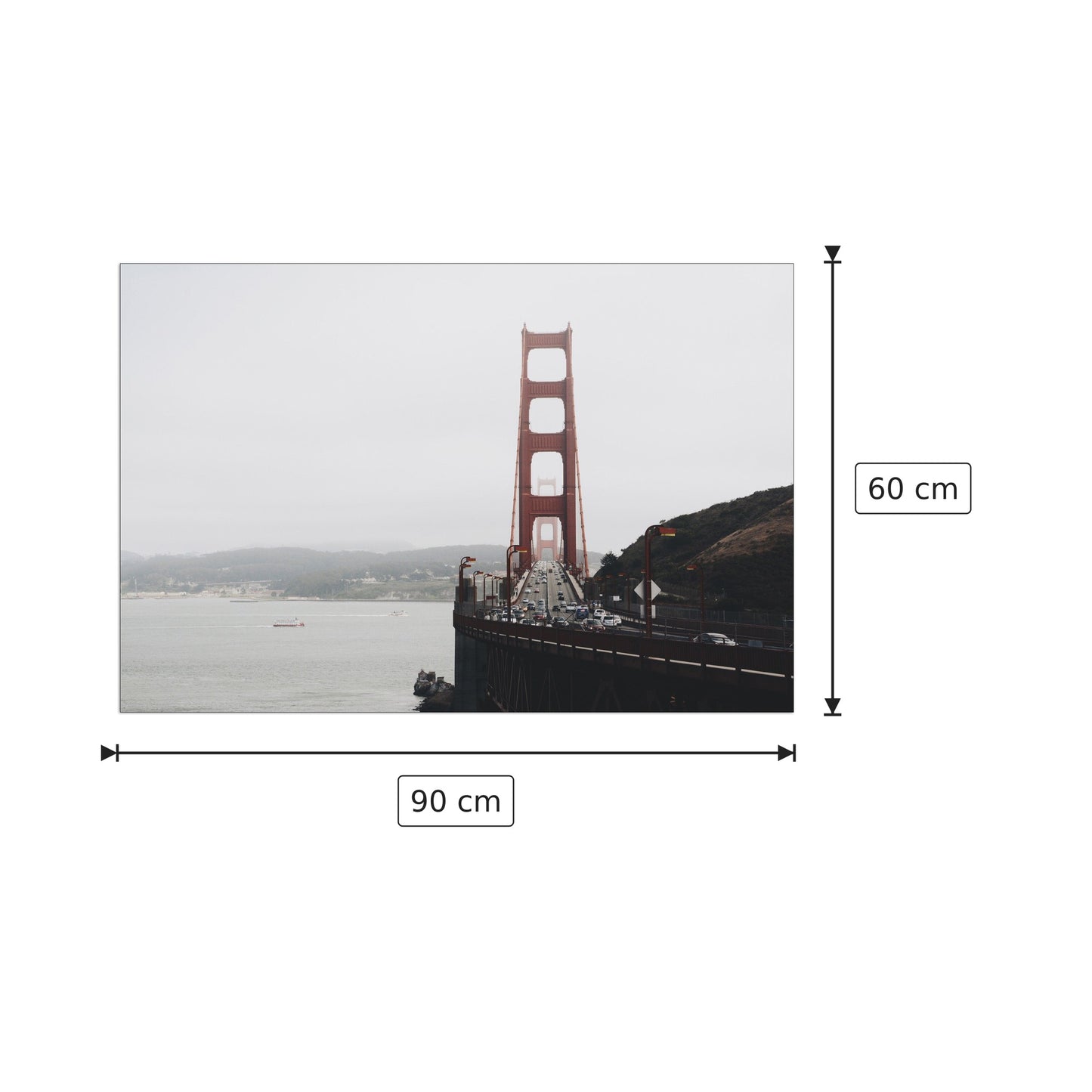 Golden Gate Bridge - Art Studio - cm 90x60 - Pannello in MDF