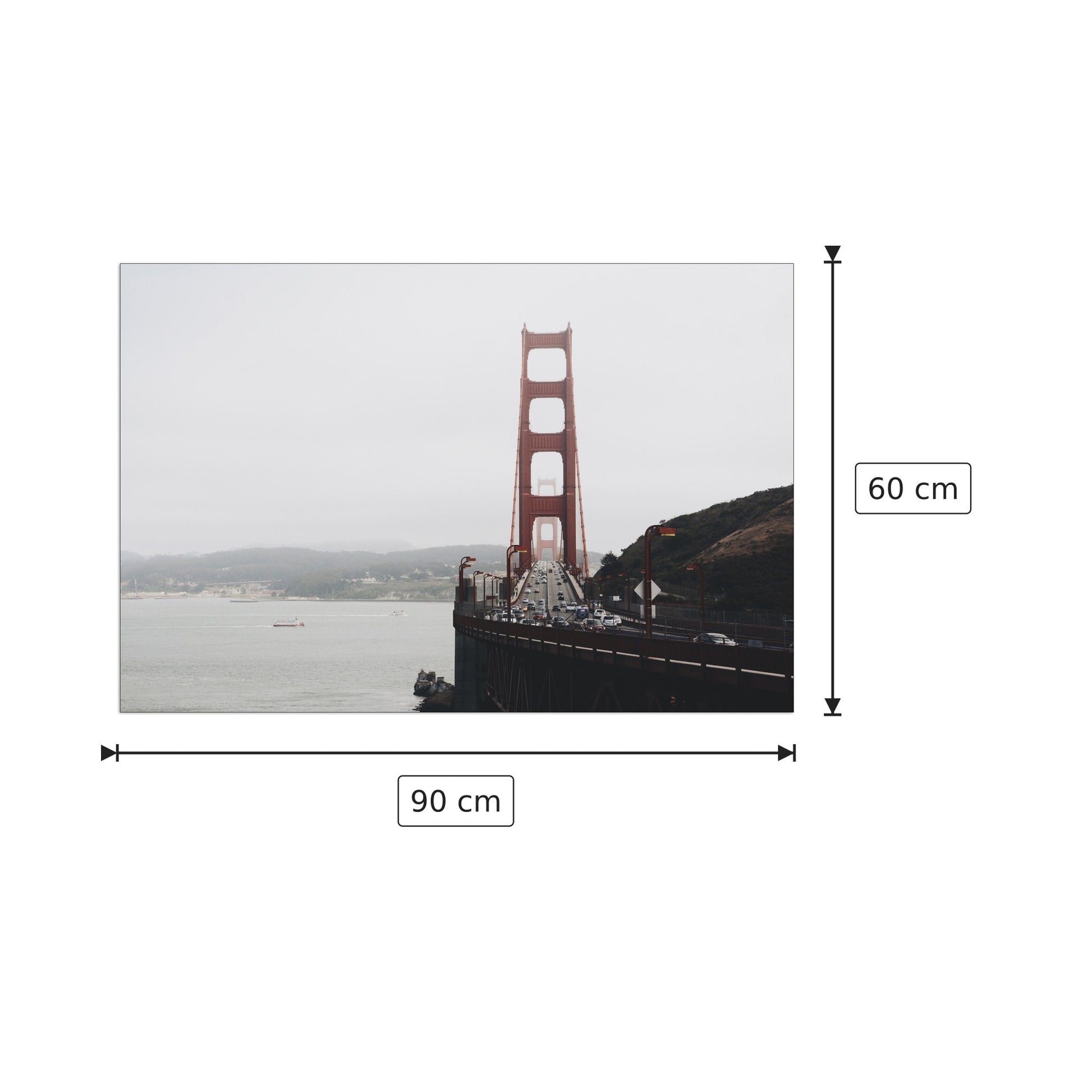 Golden Gate Bridge - Art Studio - cm 90x60 - Pannello in MDF
