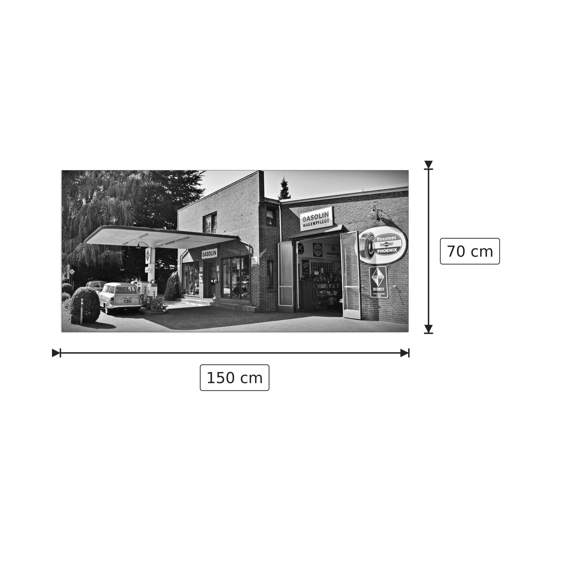 Petrol Station - Art Studio - cm 150x70 - Pannello in MDF