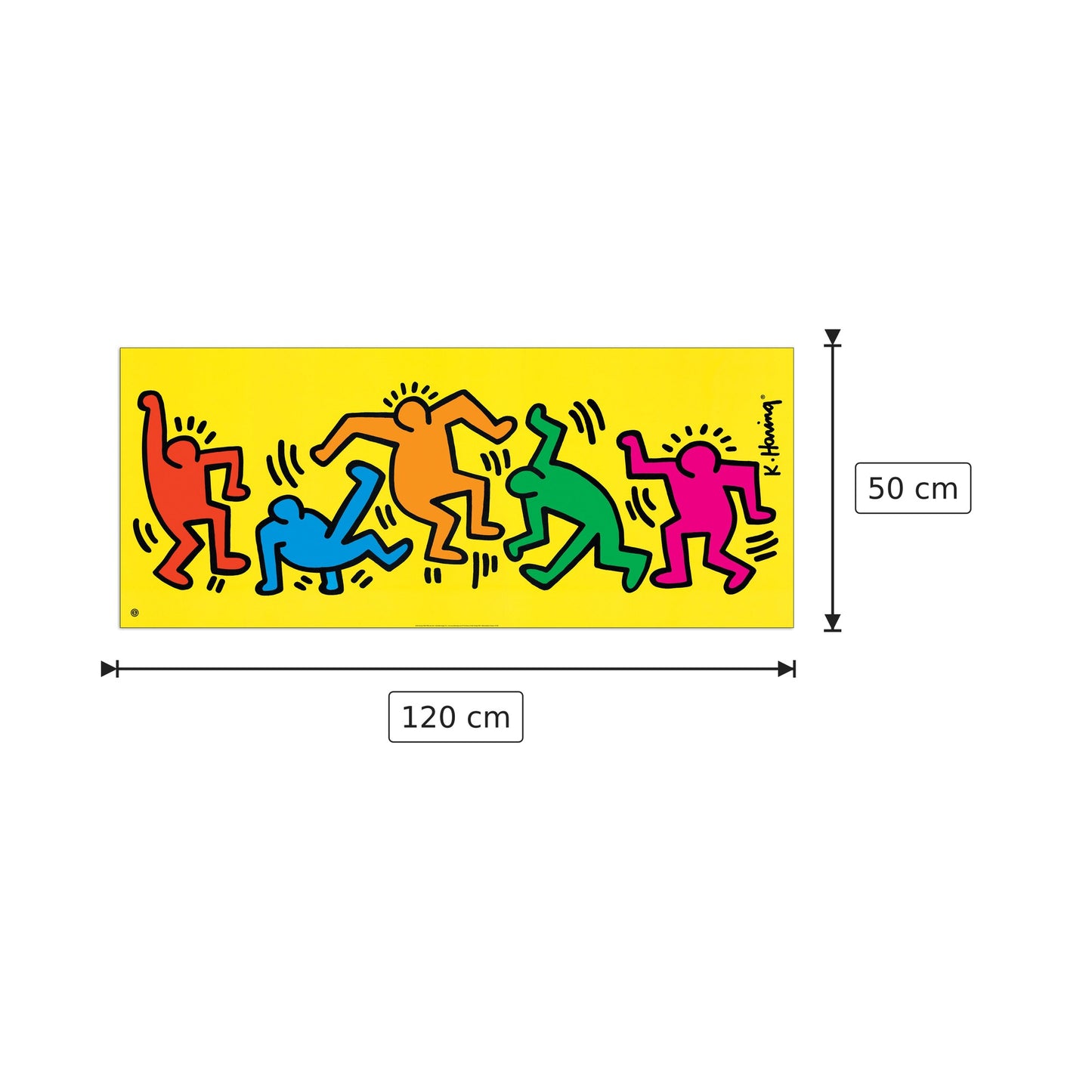 Sans Titre - HARING - cm 120x50 - Pannello in MDF