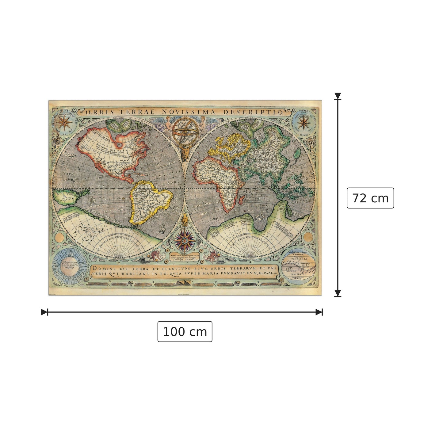 Mappamondo - NULL - cm 100x72 - Pannello in MDF