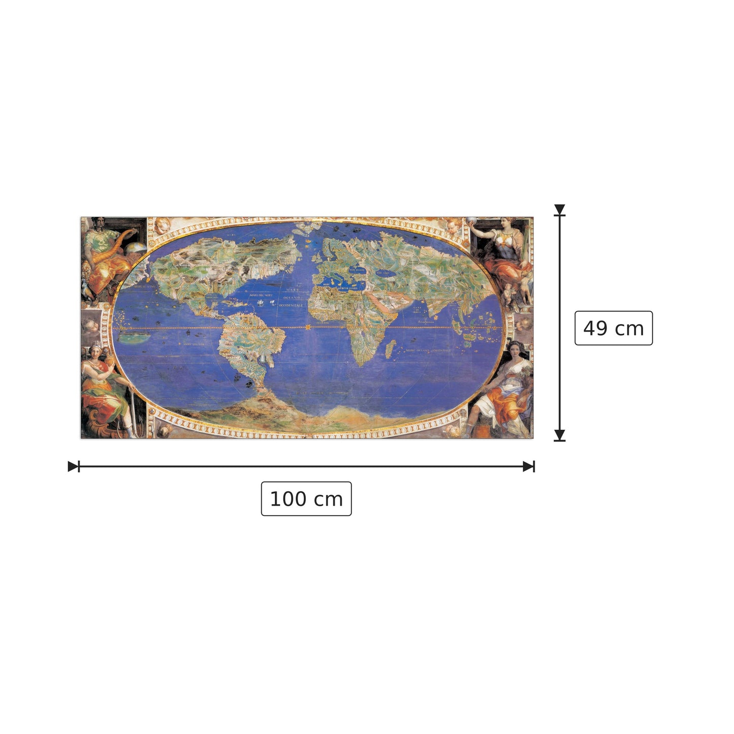 Mappamondo - NULL - cm 100x49 - Pannello in MDF