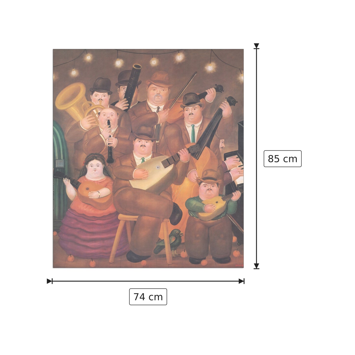 Los Musicos - BOTERO - cm 74x85 - Pannello in MDF