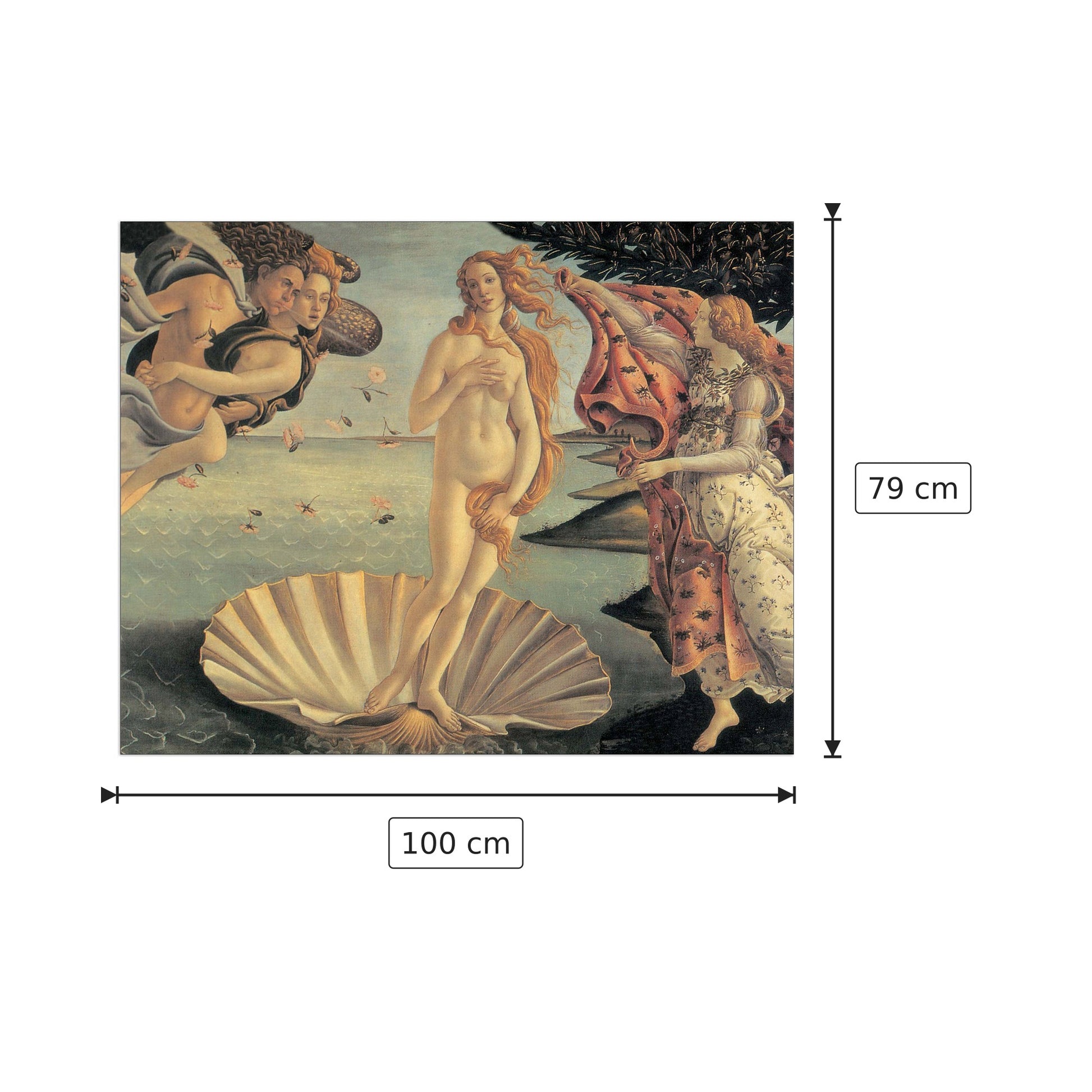 Birth of Venus - BOTTICELLI - cm 100x79 - Pannello in MDF