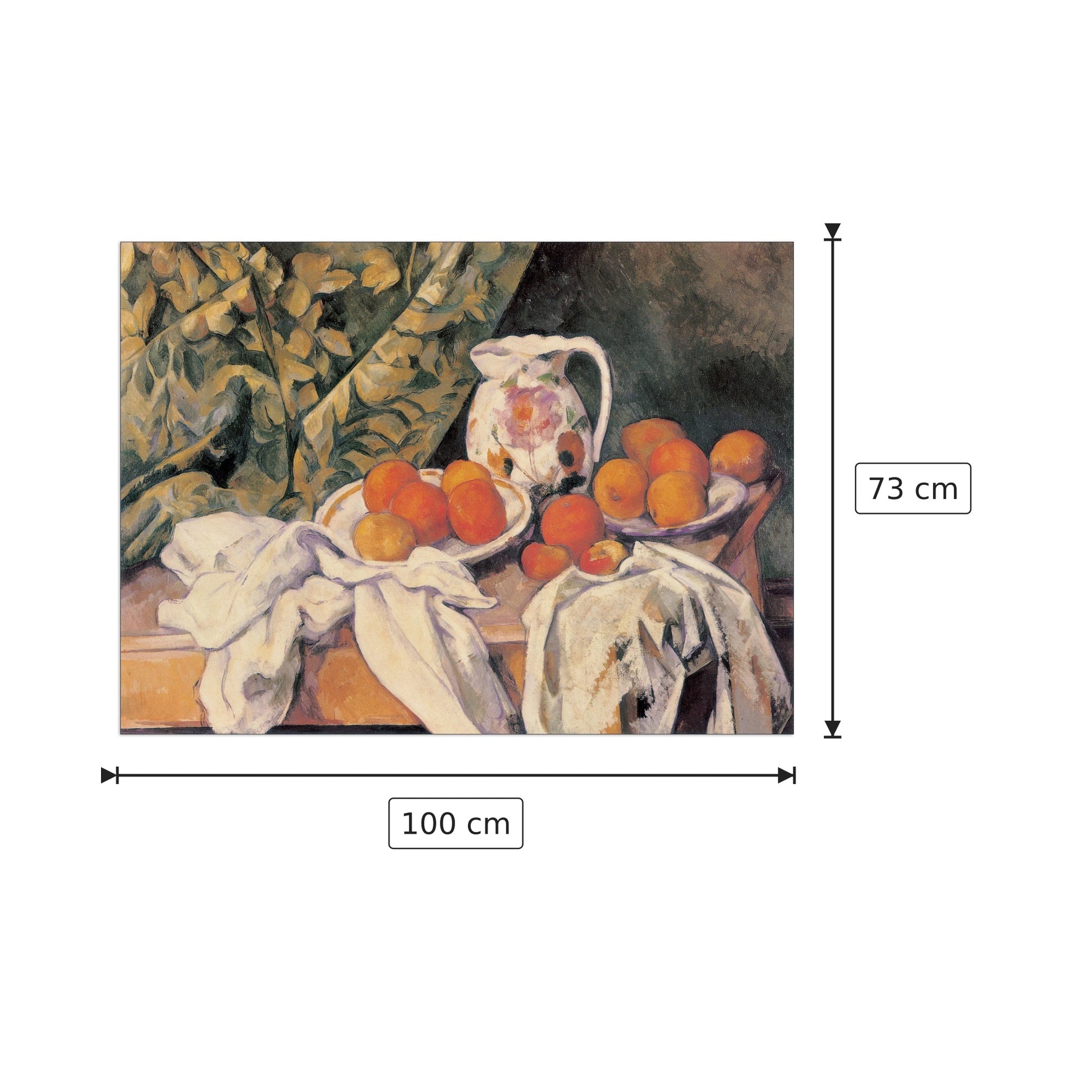 Stillben mit Fruechten - CEZANNE - cm 100x73 - Pannello in MDF