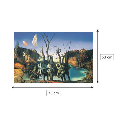 Il riflesso dei cigni genera l'immagine degli elefanti, 1937 - DALÌ - cm 73x53 - Pannello in MDF