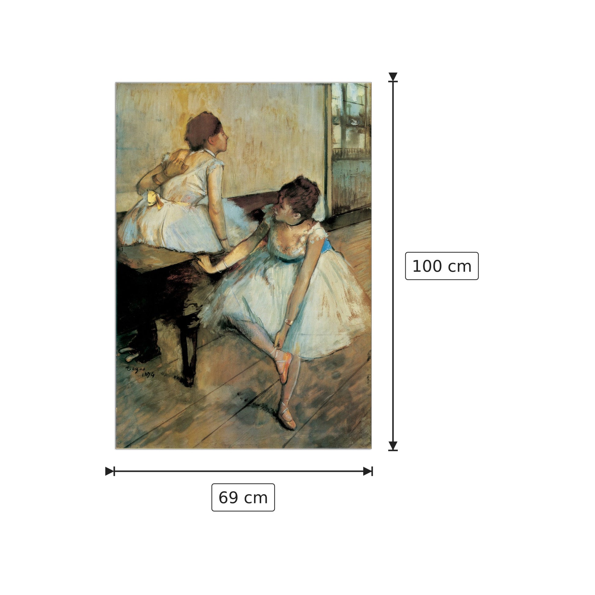 Before the Ballet - DEGAS - cm 69x100 - Pannello in MDF