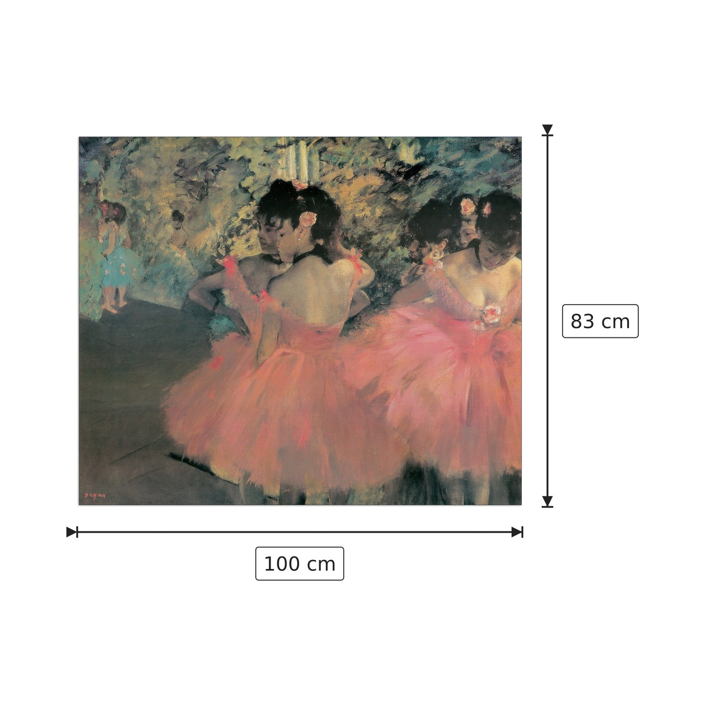 Pink Dancers - DEGAS - cm 100x83 - Pannello in MDF