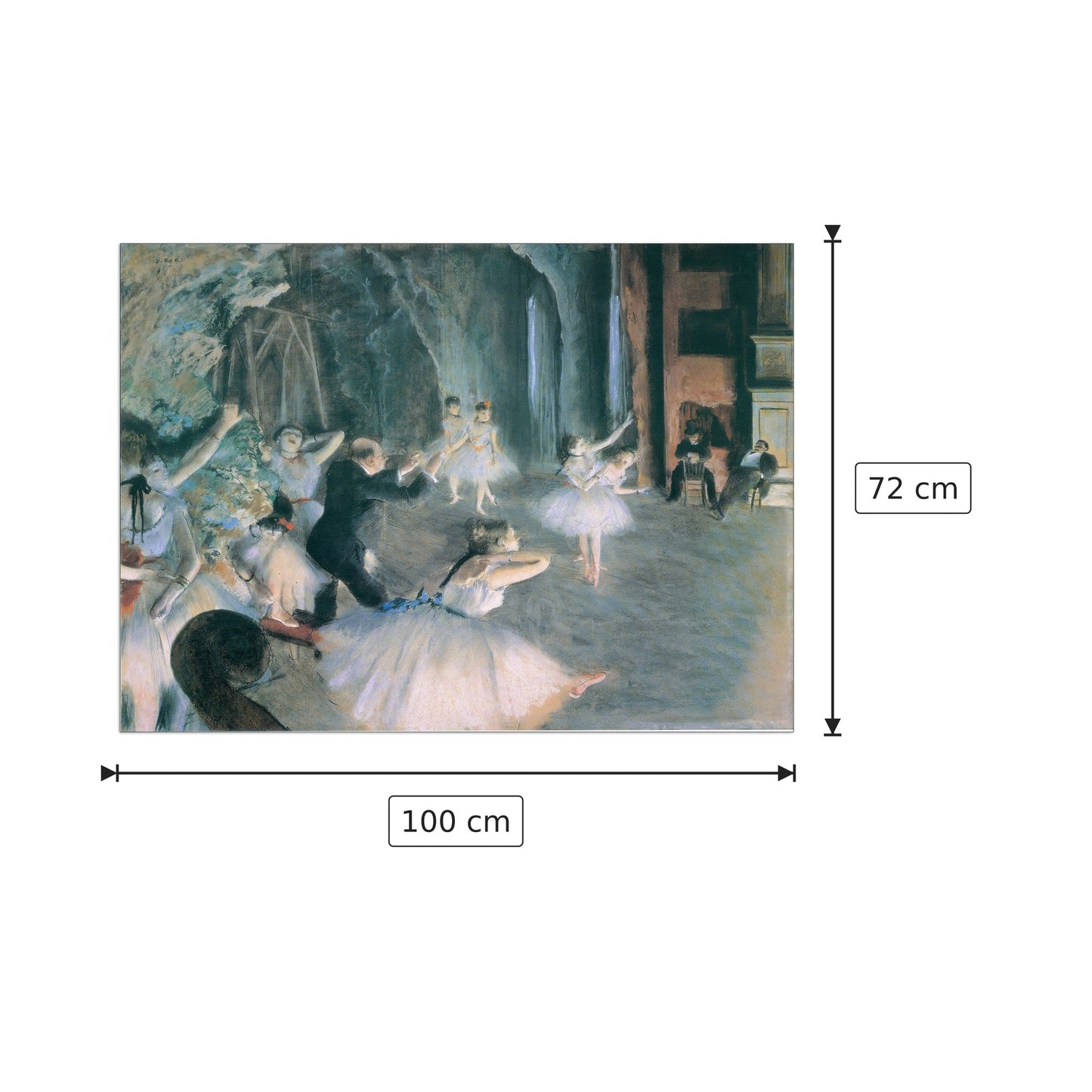 The Rehearsal on Stage - DEGAS - cm 100x72 - Pannello in MDF
