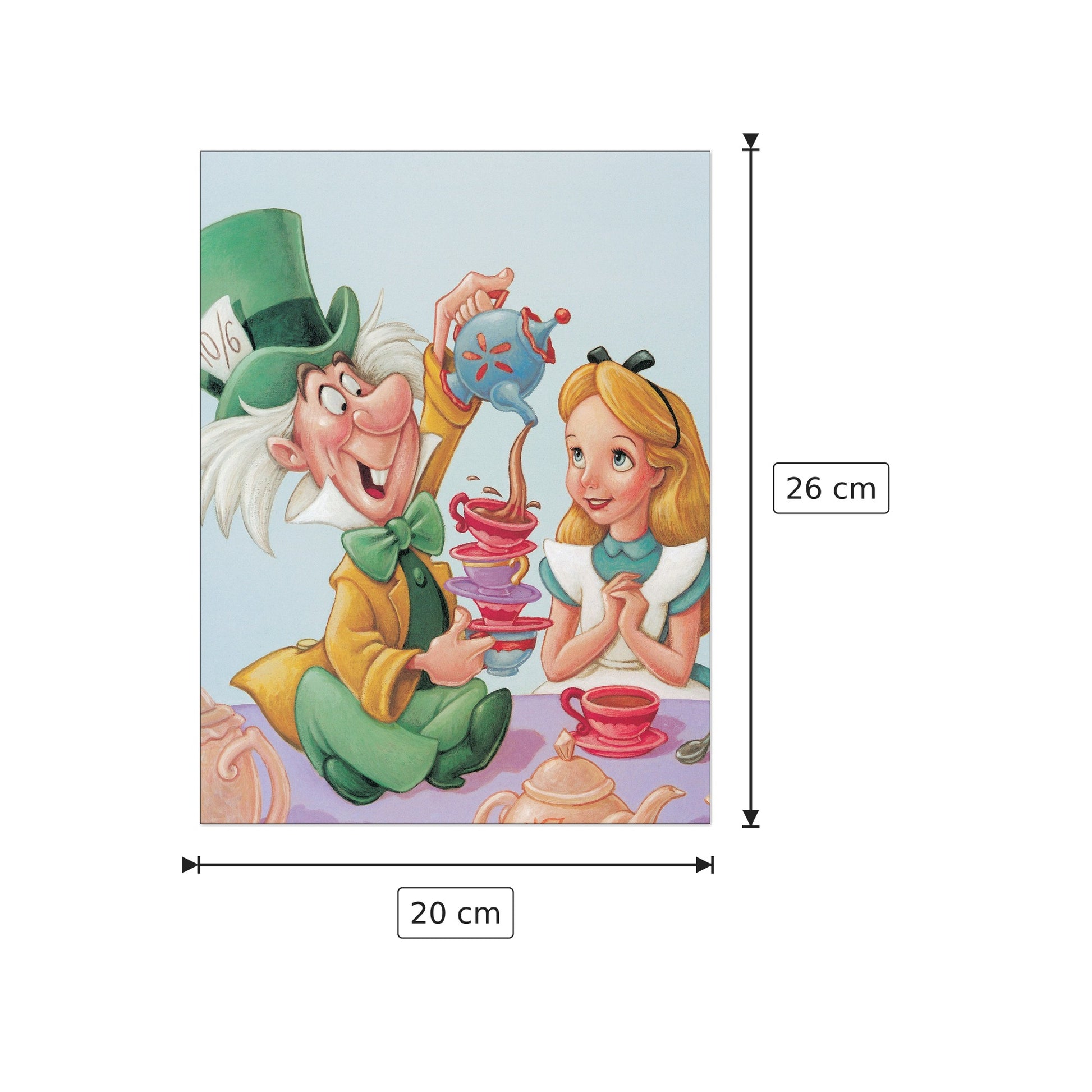 Alice and the Mad Hatter - Celebration in Wonderland - DISNEY - cm 20x26 - Pannello in MDF