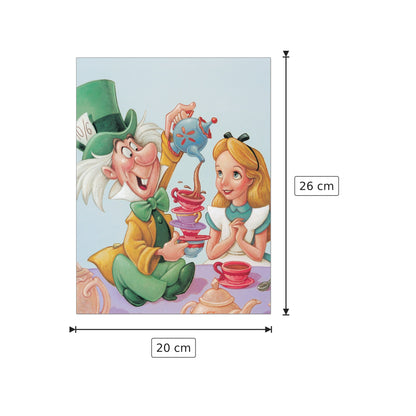 Alice and the Mad Hatter - Celebration in Wonderland - DISNEY - cm 20x26 - Pannello in MDF