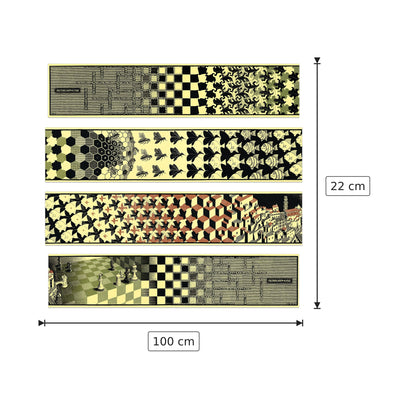 Metamorphosis II, 1940 (4 MDF Panels) - ESCHER - cm 100x22 - Pannello in MDF