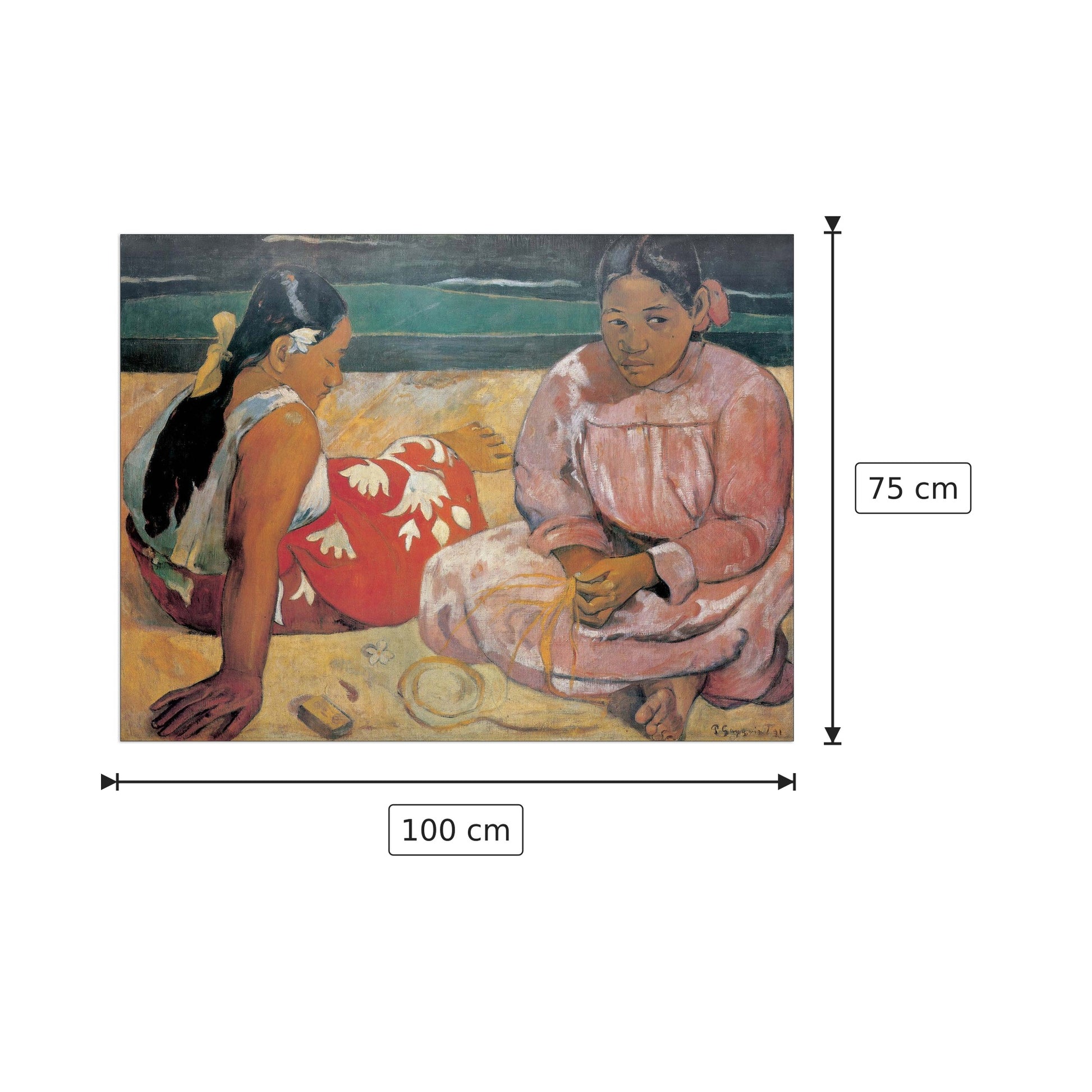 TAHITI FAMMES - GAUGUIN - cm 100x75 - Pannello in MDF