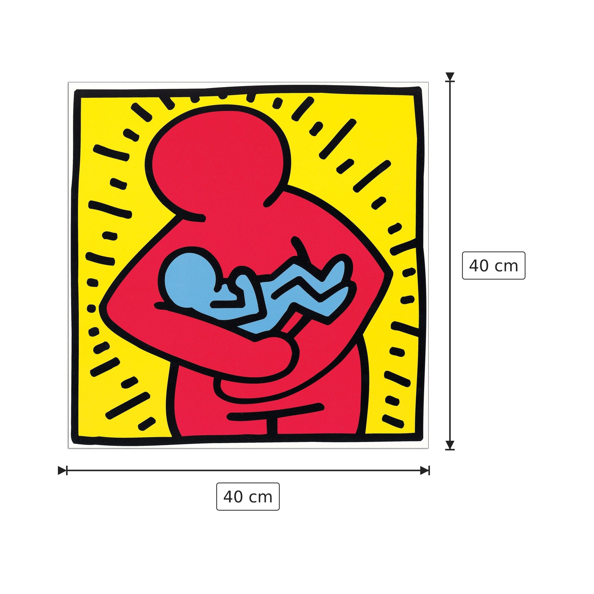 Untitled 1986 - HARING - cm 40x40 - Pannello in MDF