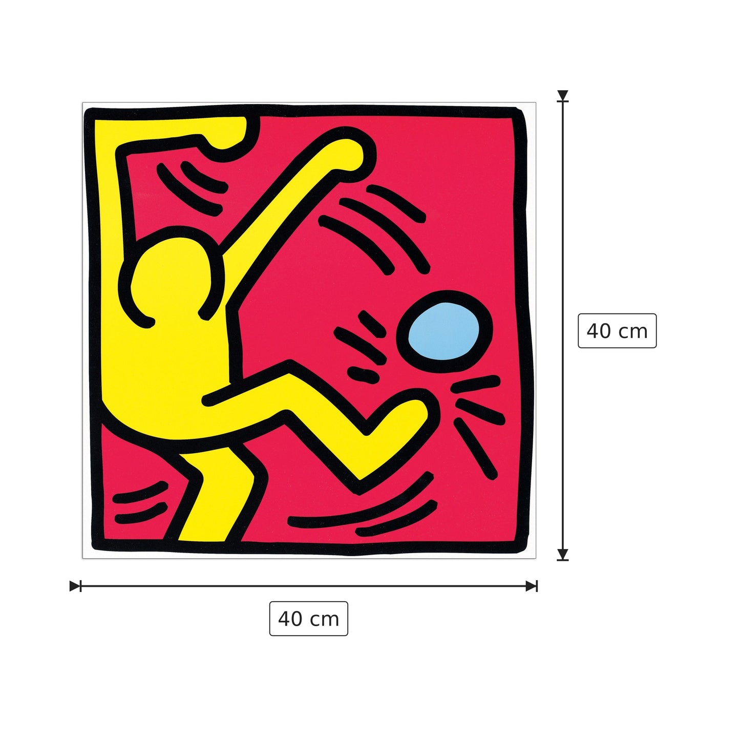 Untitled 1988 - HARING - cm 40x40 - Pannello in MDF