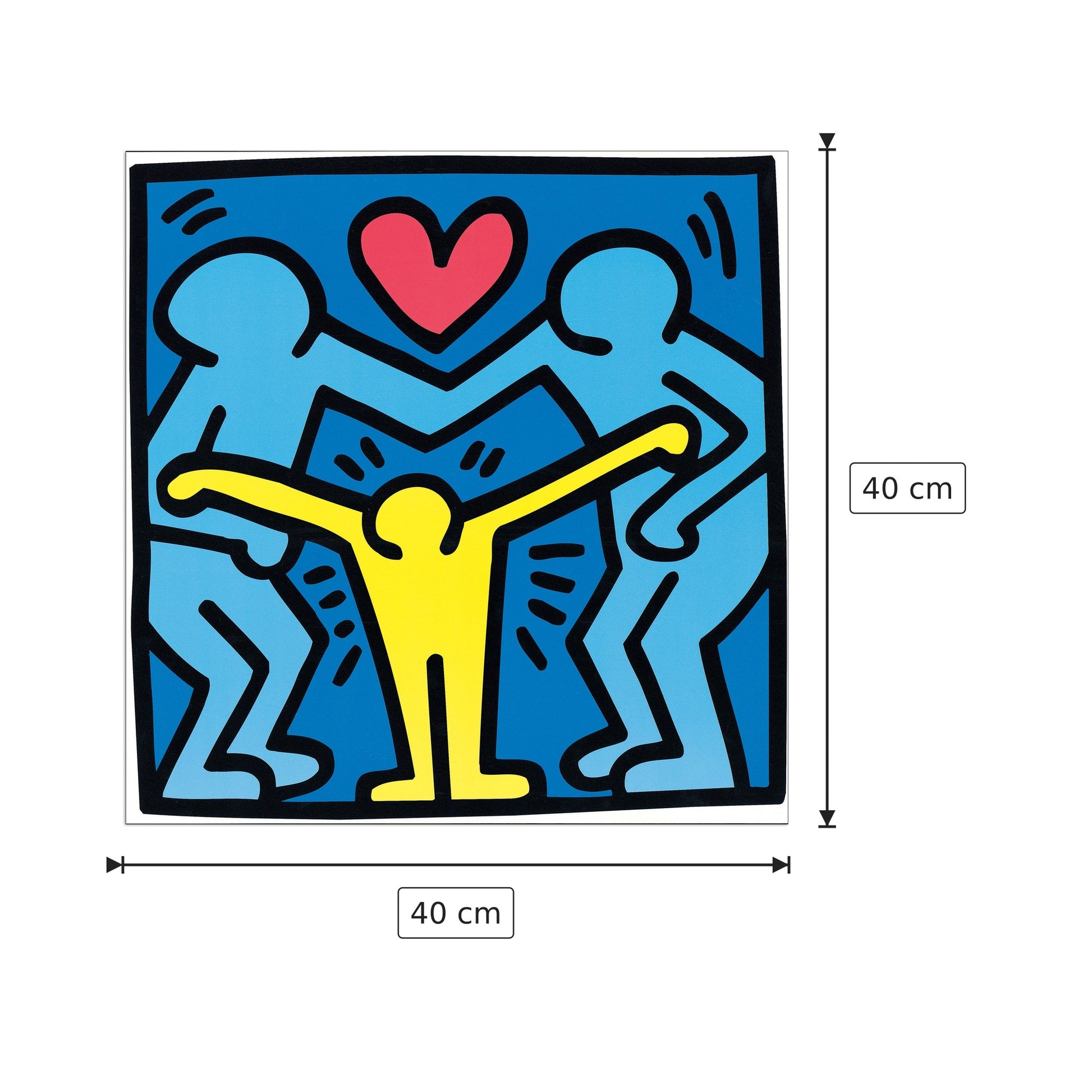Untitled 1989 - HARING - cm 40x40 - Pannello in MDF