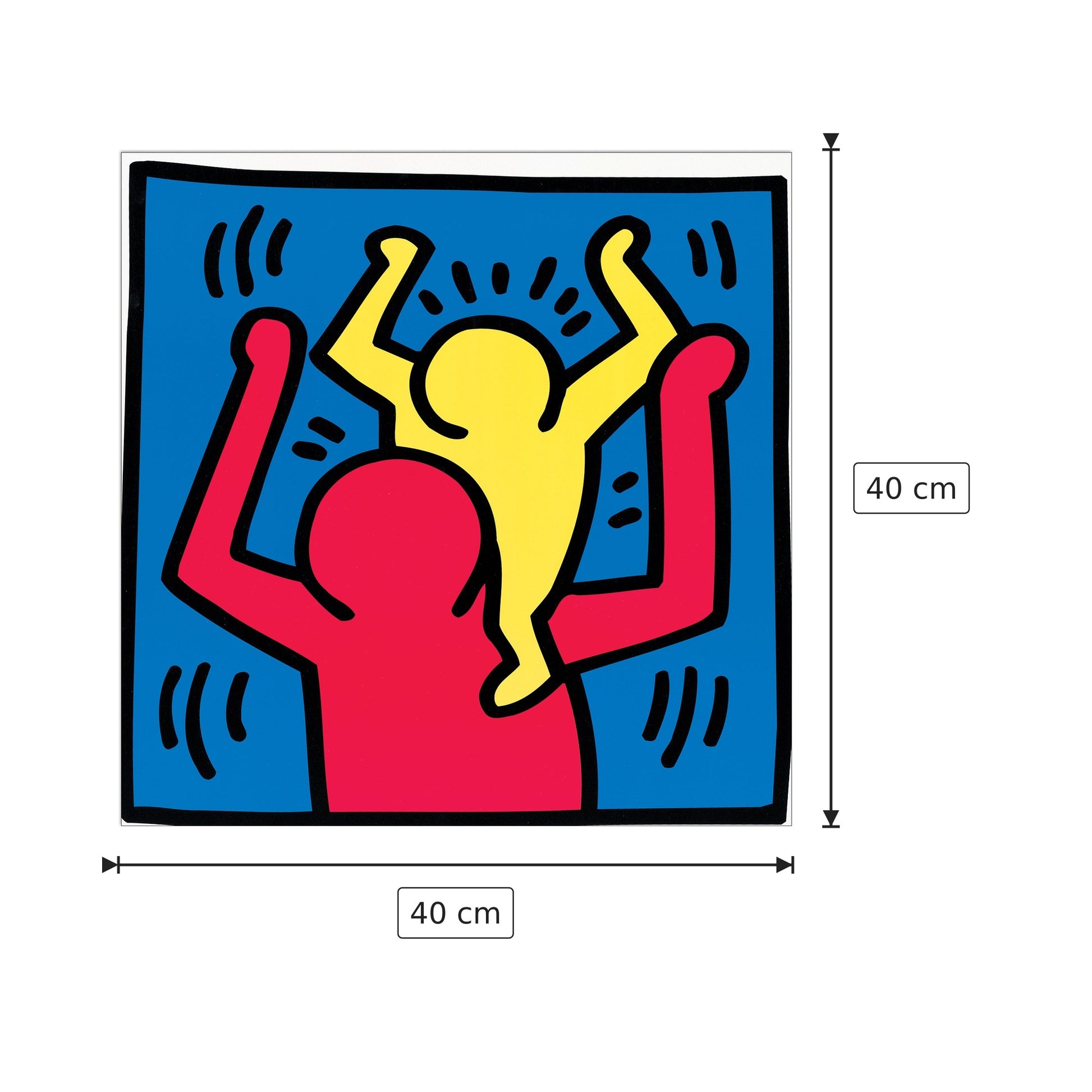 Untitled, 1987 - HARING - cm 40x40 - Pannello in MDF