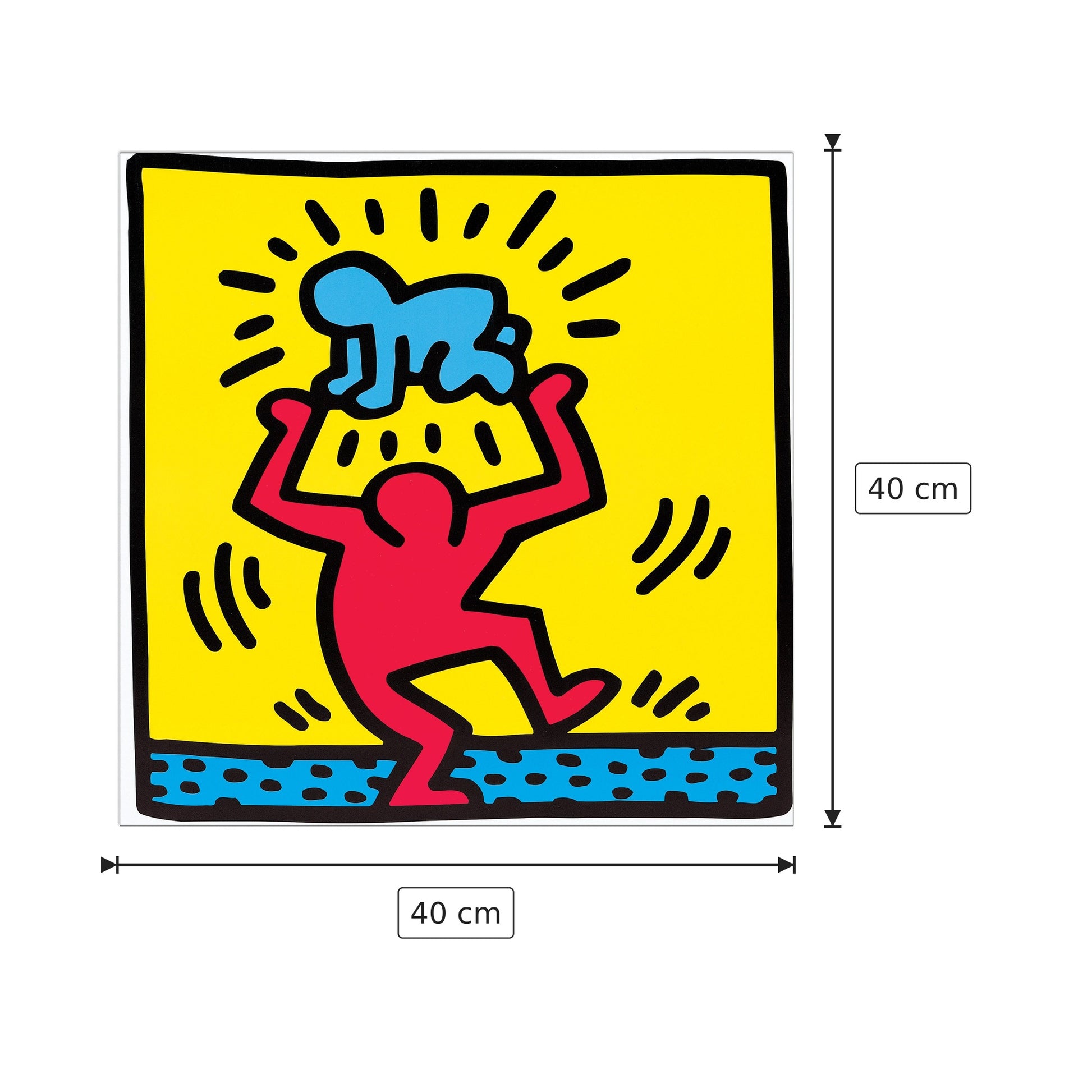Untitled, 1987 - HARING - cm 40x40 - Pannello in MDF