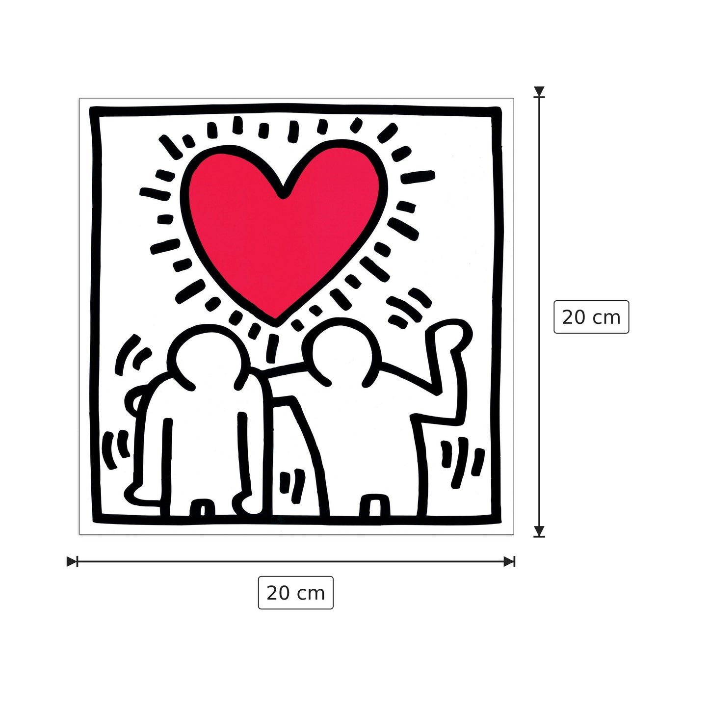 Untitled, Wedding Invitation - HARING - cm 20x20 - Pannello in MDF