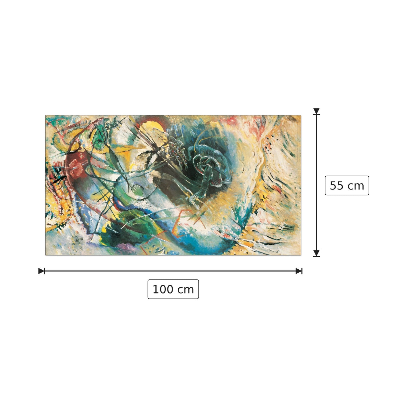 Improvvisazione senza titolo - KANDINSKY - cm 100x55 - Pannello in MDF