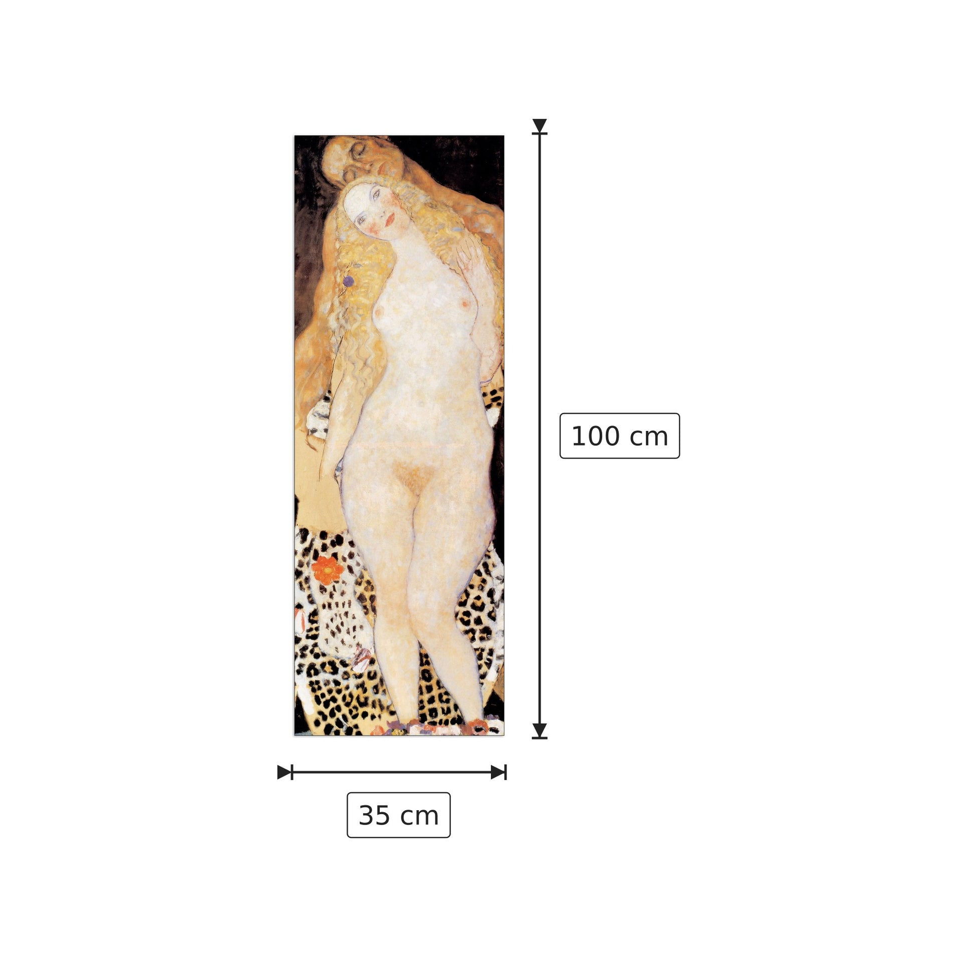 Adam And Eva - KLIMT - cm 35x100 - Pannello in MDF