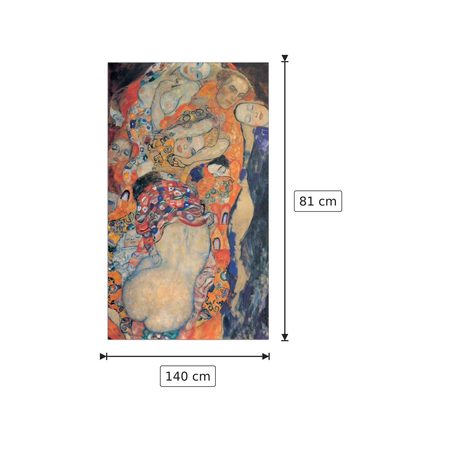Braut - KLIMT - cm 140x81 - Pannello in MDF