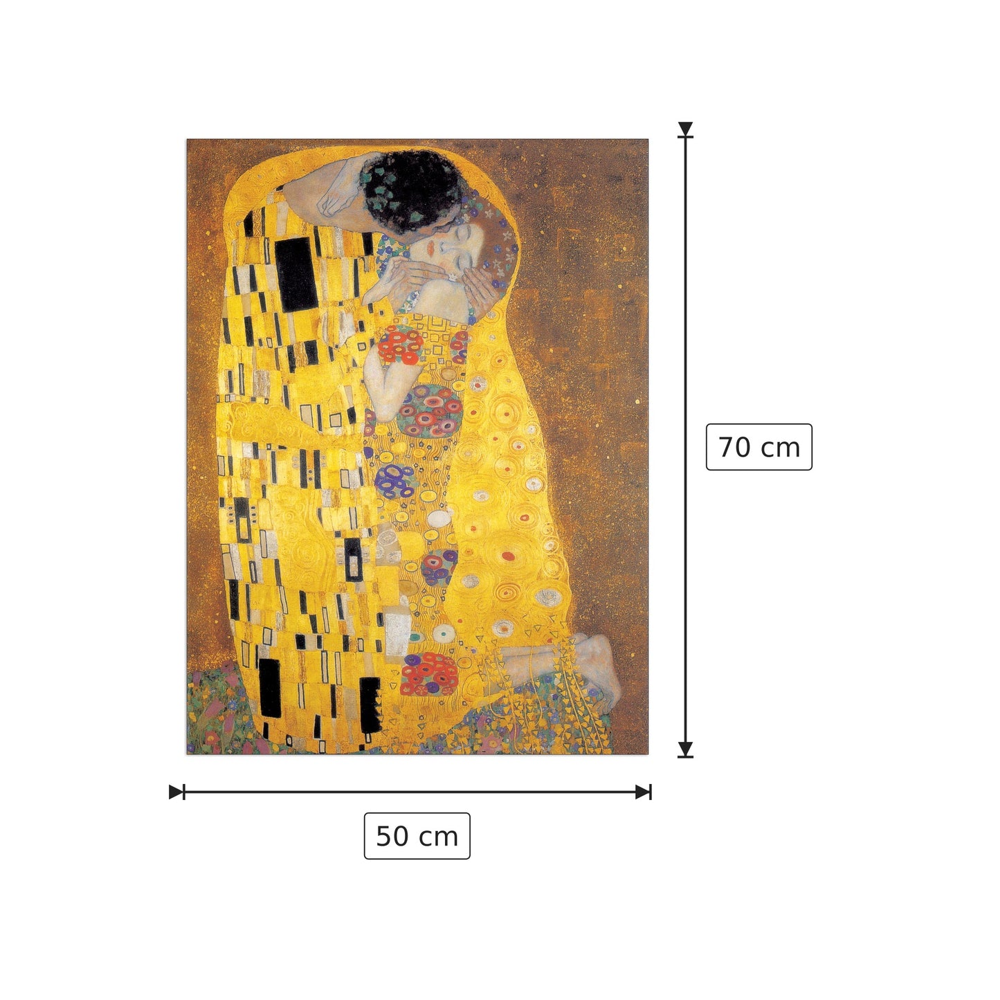 Der Kuss - KLIMT - cm 50x70 - Pannello in MDF
