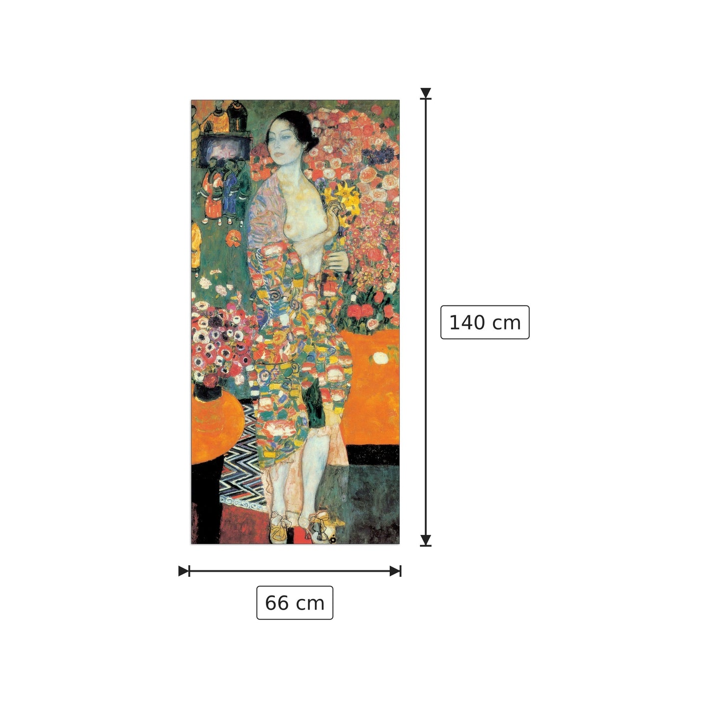 Die Taenzerin - KLIMT - cm 66x140 - Pannello in MDF