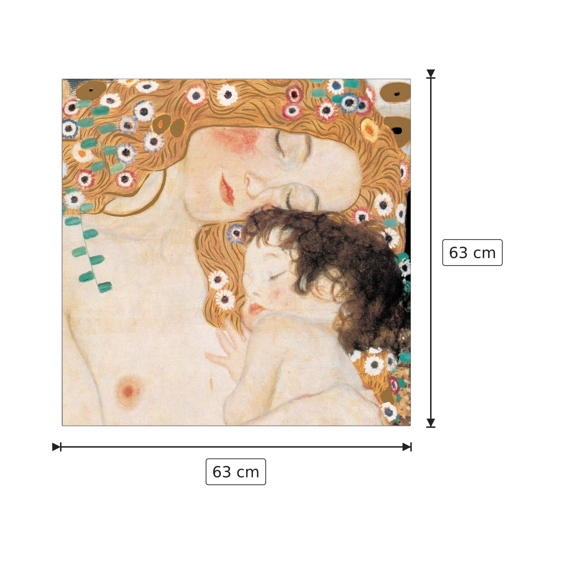 Le Tre Età Della Vita - KLIMT - cm 63x63 - Pannello in MDF