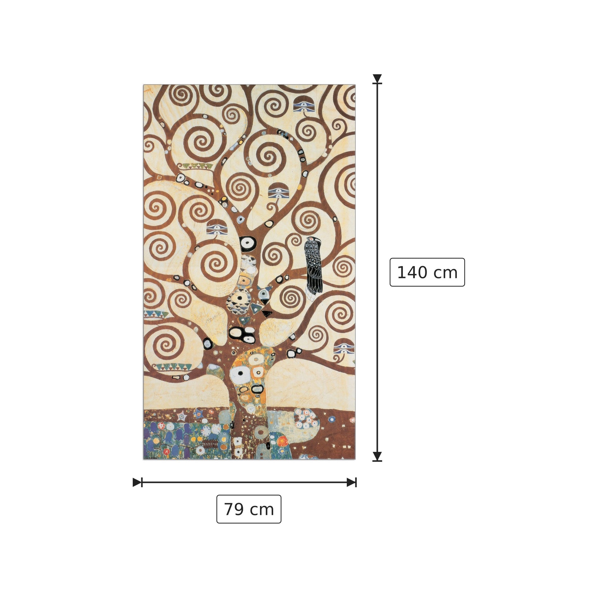 The Free Of Life - KLIMT - cm 79x140 - Pannello in MDF